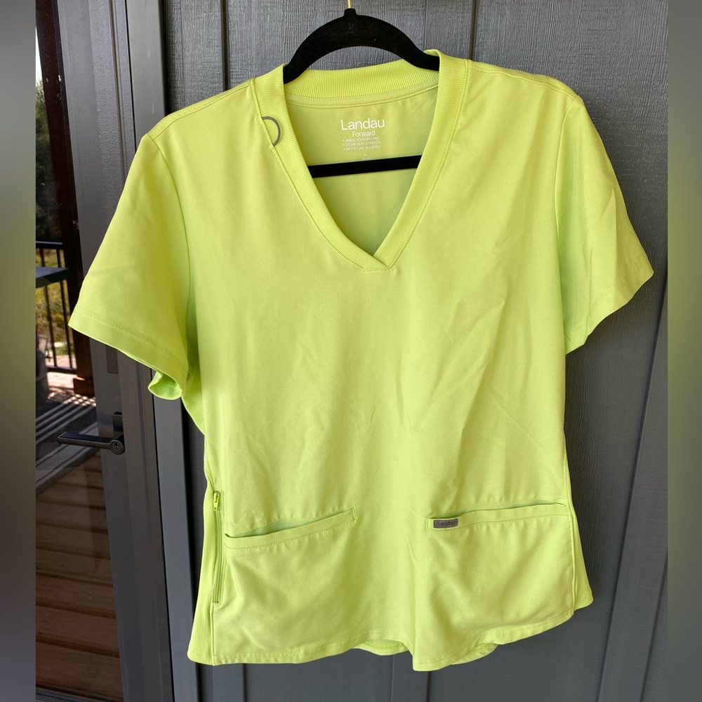 Woman’s Landau Scrub set.  Size large too and large bottoms.  Color is Citron.